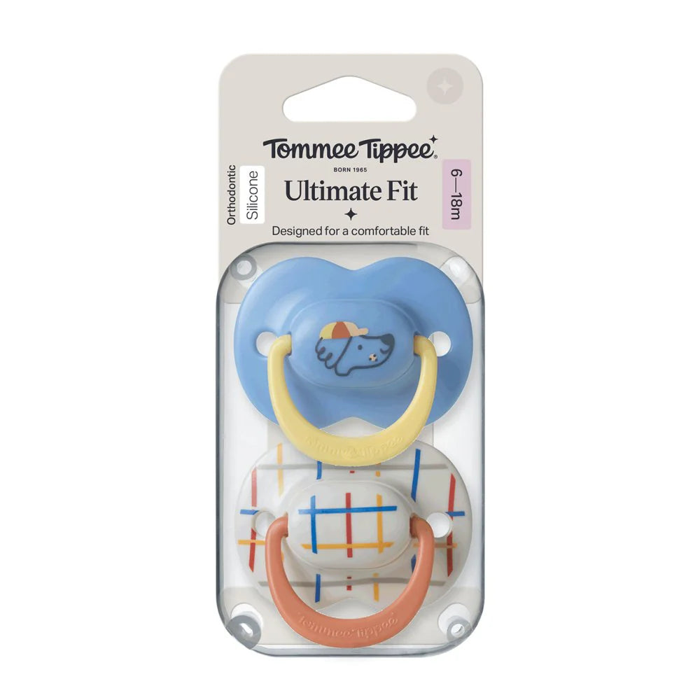 Tommee Tippee Ultimate Fit Soother Boy  6-18m Pack of 2 Assorted