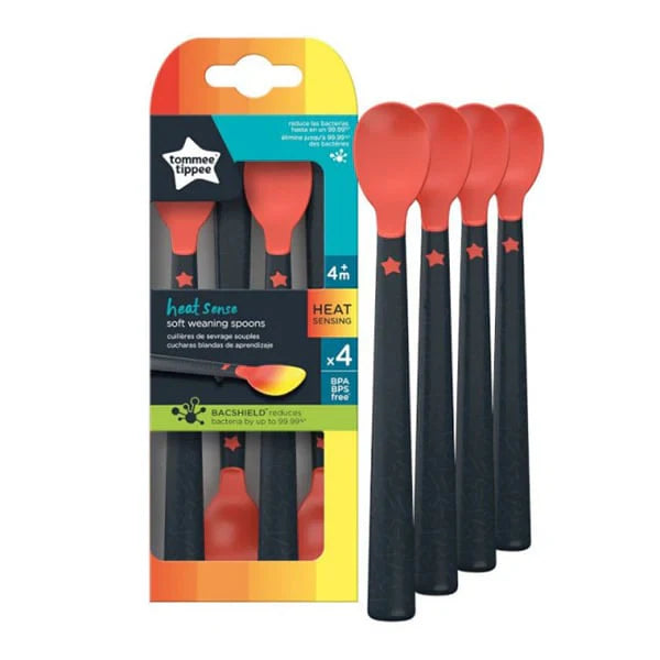 Tommee Tippee Heat Sense Soft Weaning Spoons - Pack of 4