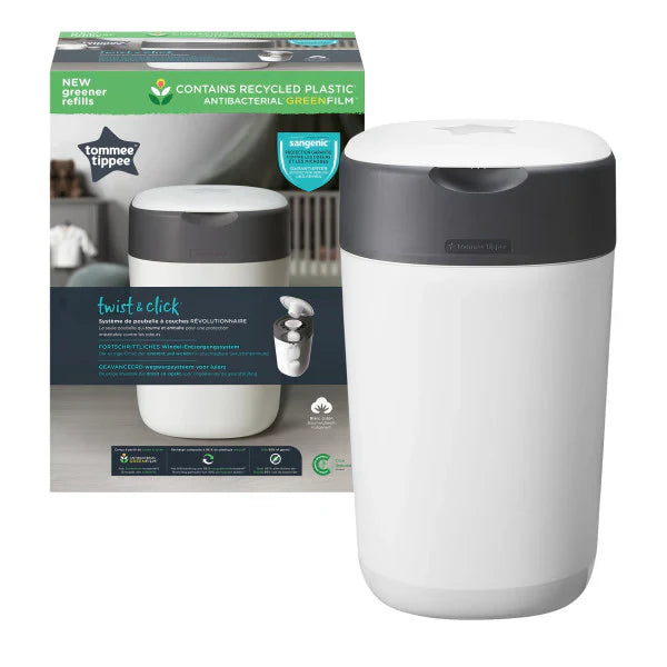 Tommee Tippee Twist & Click White Diaper Bin Odor Control