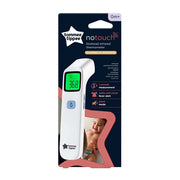 No-touch infrared forehead digital thermometer in retail box with green display