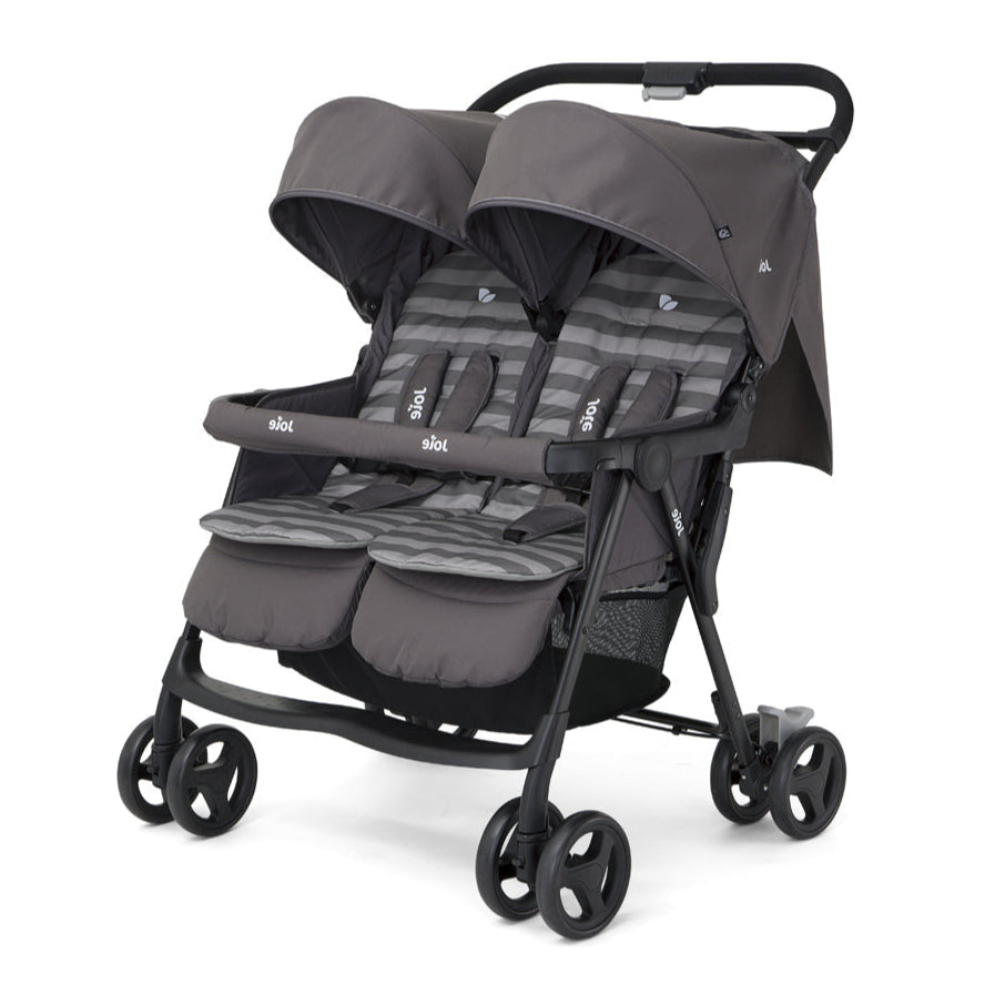 Joie Aire Twin Stroller Side By Side - Dark Pewter | Mamas & Papas, Babies, Nursing, Twin Stroller