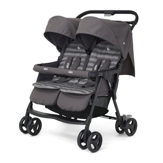 Joie Aire Twin Stroller Side By Side - Dark Pewter | Mamas & Papas, Babies, Nursing, Twin Stroller