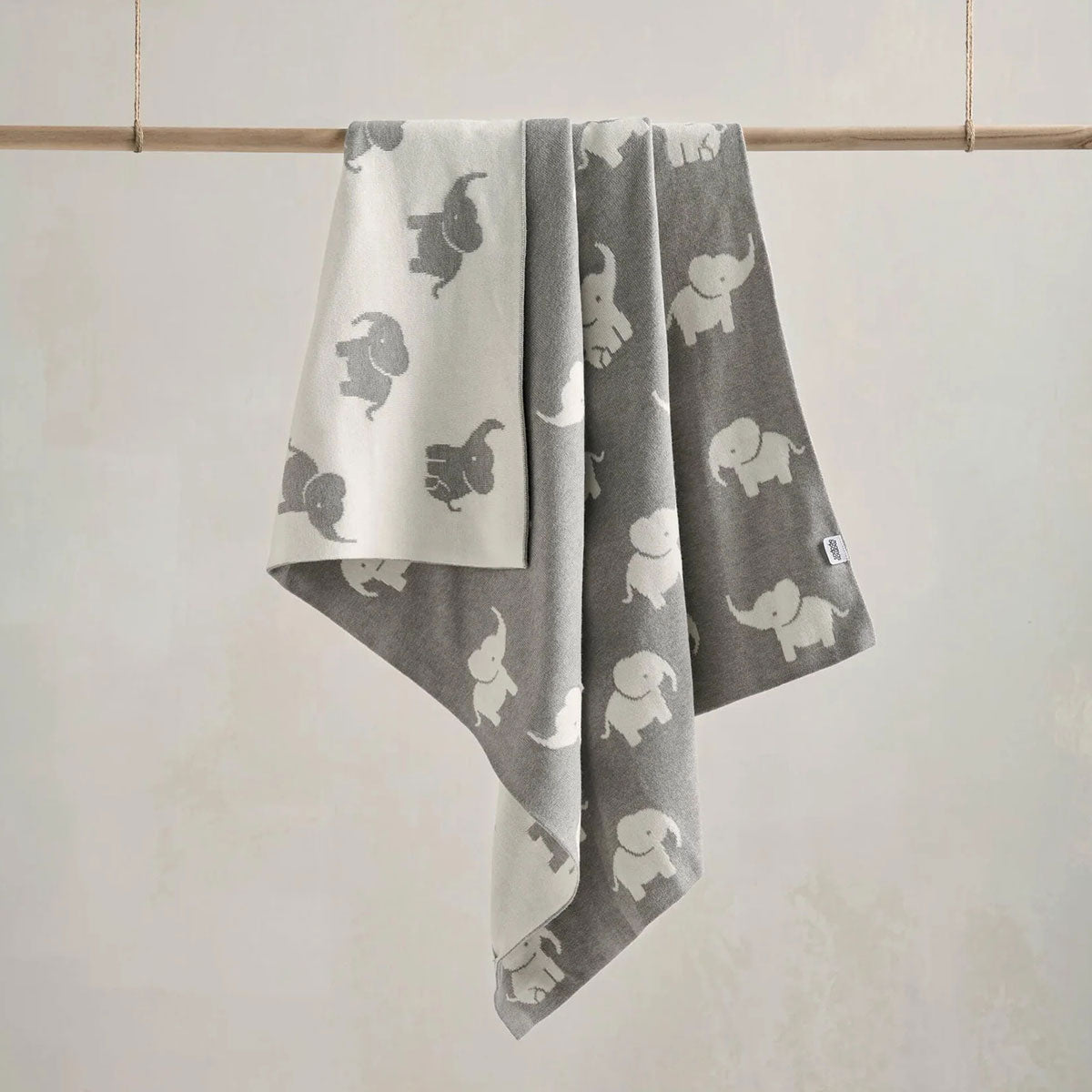 Mamas & Papas Welcome To The World Knitted Elephant Blanket - Grey | Mamas & Papas, Babies, Nursing, Blanket