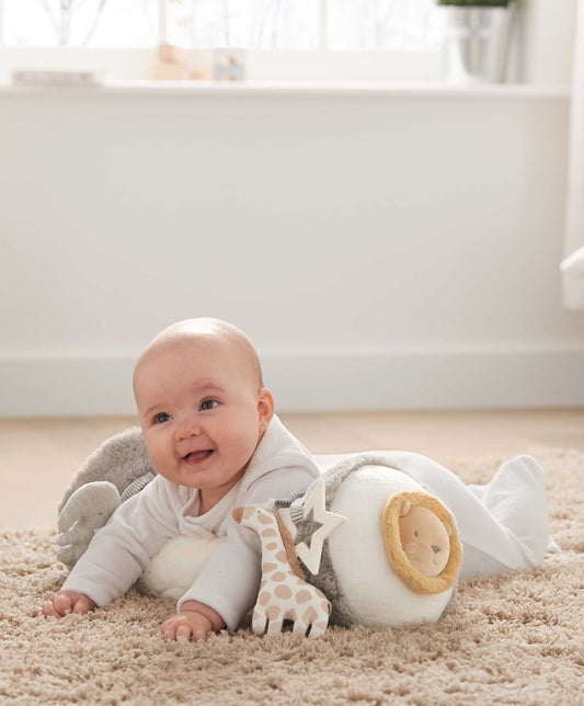 Mamas & Papas Welcome To The World Elephant Tummy Time Roll - Grey | Mamas & Papas, Babies, Nursing, Tummy Time Mat