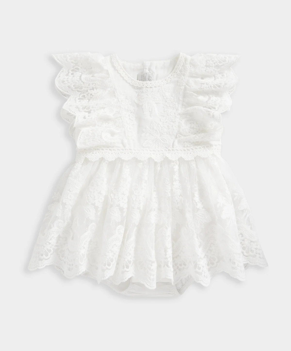 Mamas & Papas White Lace Frill Romper | Mamas & Papas, Babies, Nursing, Romper