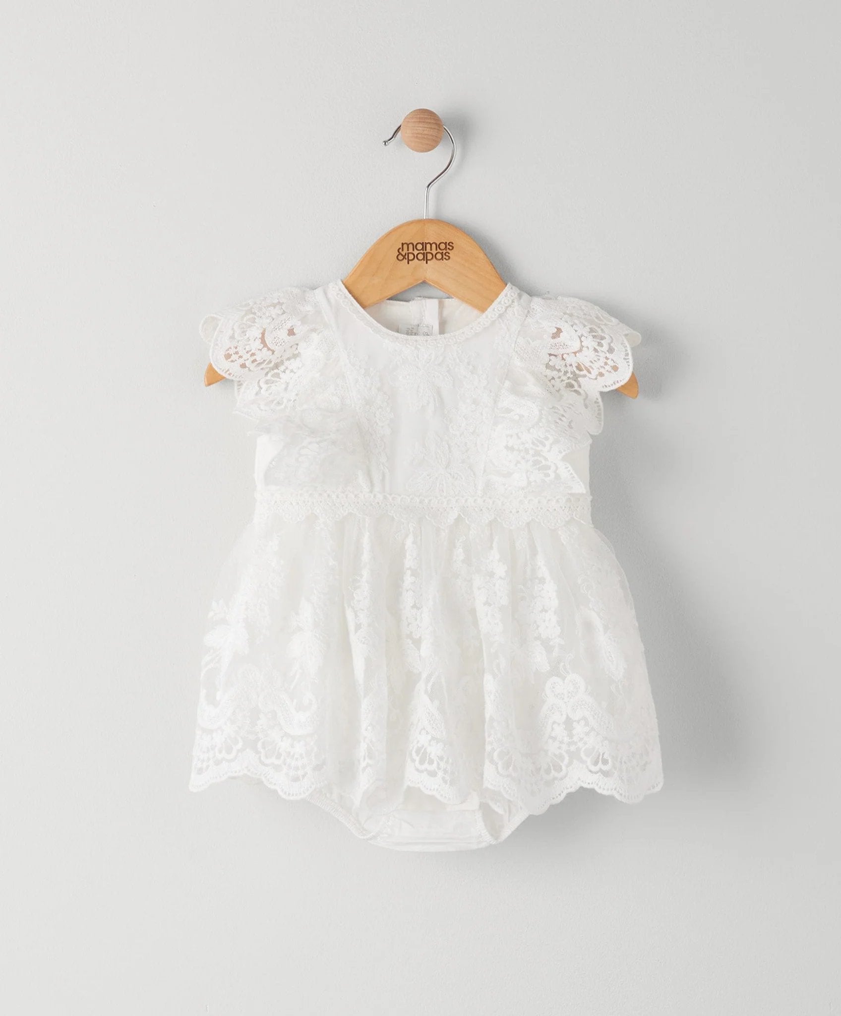 Mamas & Papas White Lace Frill Romper | Mamas & Papas, Babies, Nursing, Romper