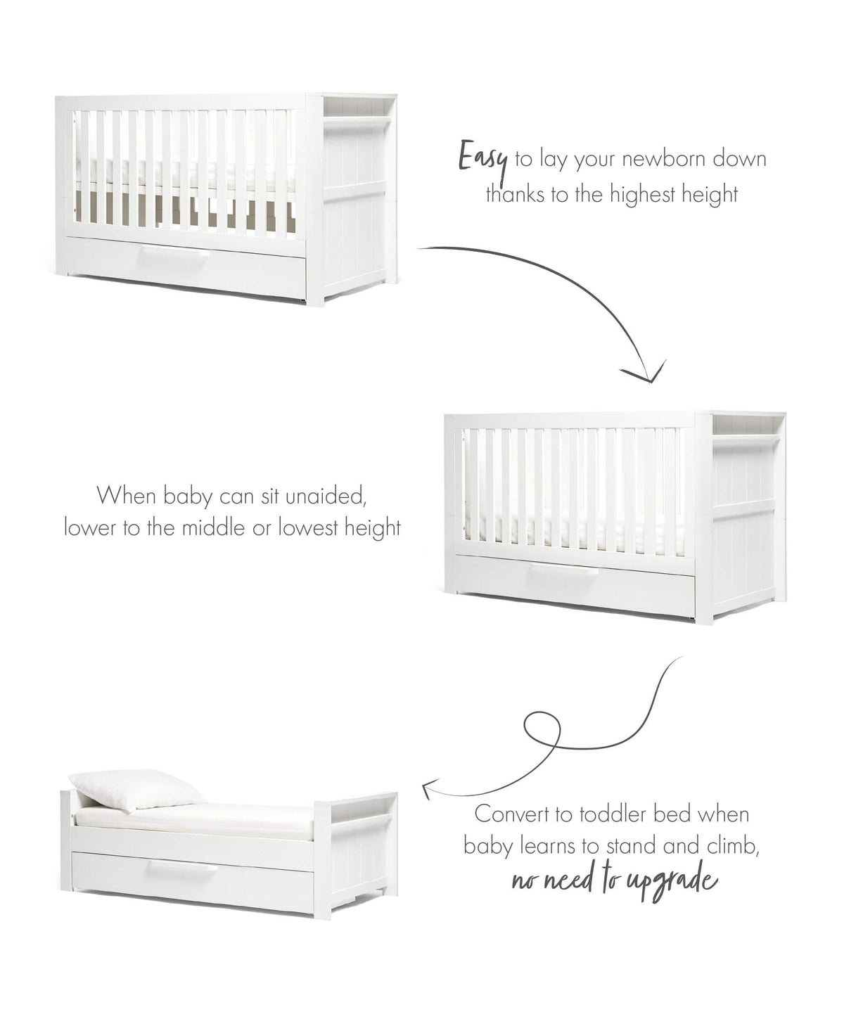 Mamas & Papas Franklin Cotbed - White Wash | Mamas & Papas, Babies, Nursing, Cot