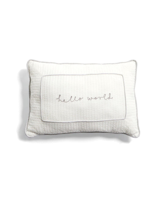 Mamas & Papas Welcome To The World Cushion - White/Grey | Mamas & Papas, Babies, Nursing, Nursery Decor