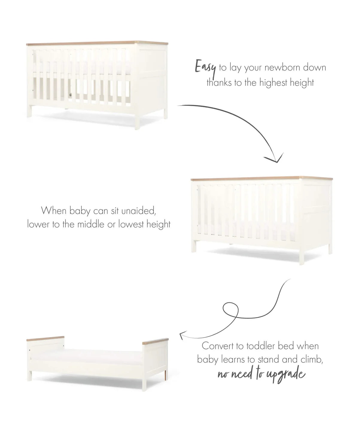 Mamas & Papas Wedmore Cotbed - White/Natural | Mamas & Papas, Babies, Nursing, Cot