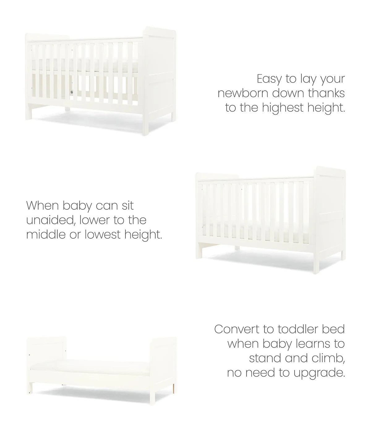 Mamas & Papas Hampden Cotbed - White | Mamas & Papas, Babies, Nursing, Cot