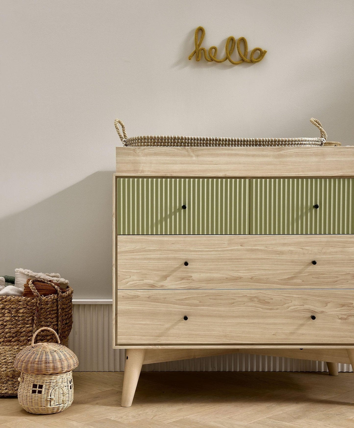 Mamas & Papas Coxley Nusery Dresser Changer Natural - Olive Green | Mamas & Papas, Babies, Nursing, Dresser