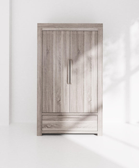 Mamas & Papas Franklin 2 Door Nursery Wardrobe with Drawer - Grey Wash | Mamas & Papas, Babies, Nursing, Nursery Furniture