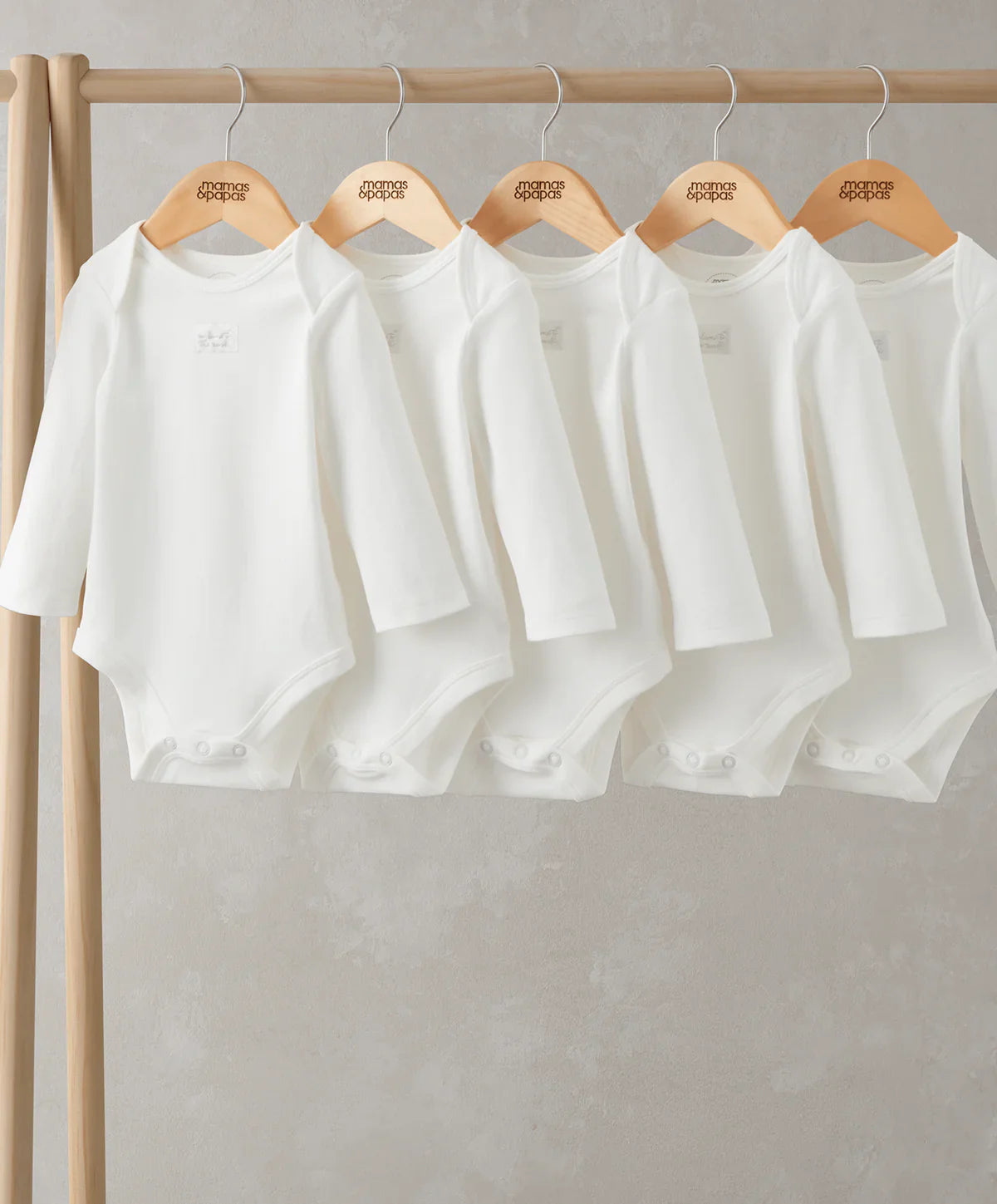 Organic Longsleeved Bodysuits (5 Pack) - White