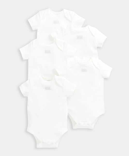 Organic Shortsleeved Bodysuits (5 Pack) - White