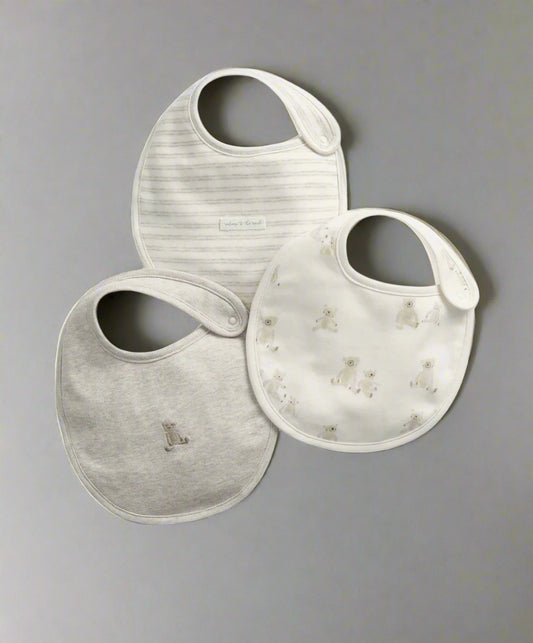 Mamas & Papas Teddy Bear Bibs (3 Pack) - One Size | Mamas & Papas, Babies, Nursing, 