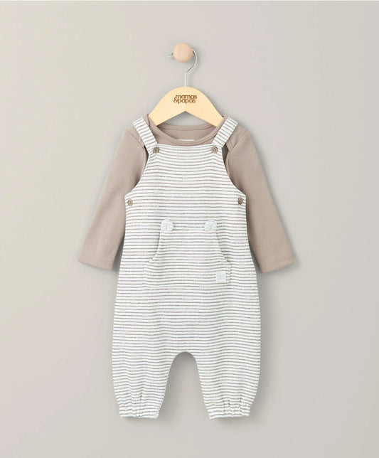 Mamas & Papas Stripe Dungarees & Bodysuit Outfit Set | Mamas & Papas, Babies, Nursing, Dungaree