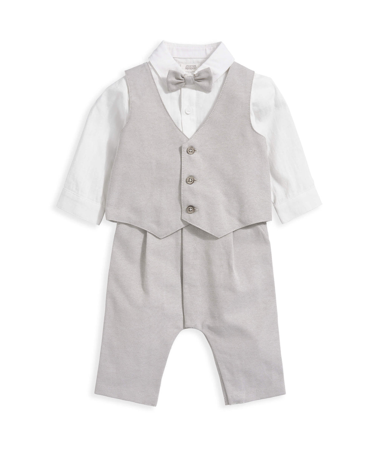 Mamas & Papas Linen Waistcoat Mock Romper - Cream | Mamas & Papas, Babies, Nursing, Romper