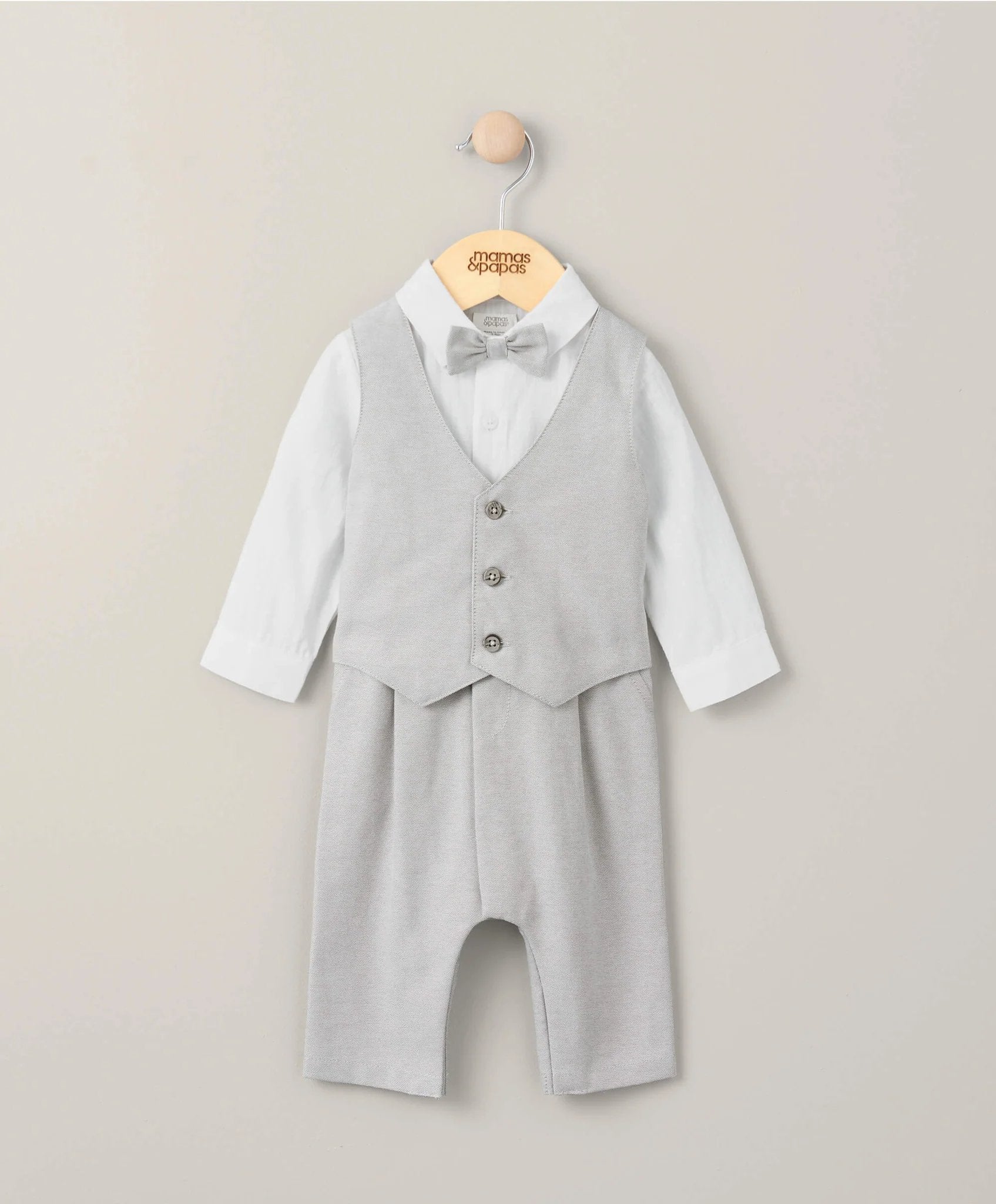 Mamas & Papas Linen Waistcoat Mock Romper - Cream | Mamas & Papas, Babies, Nursing, Romper