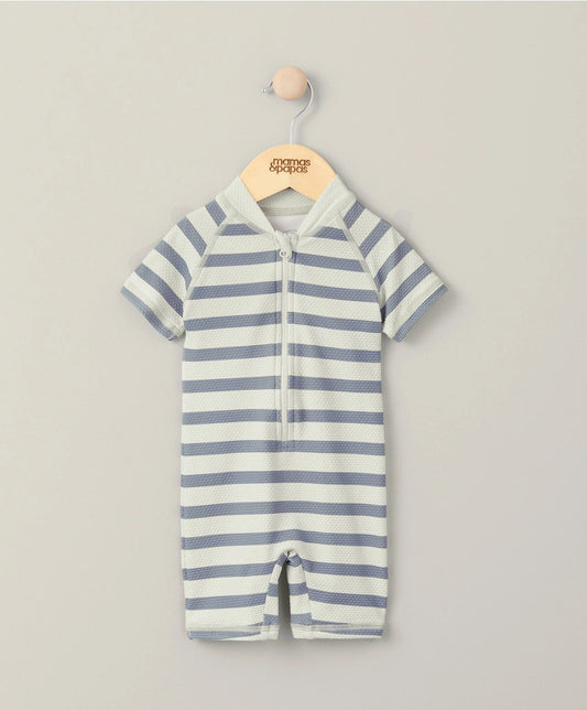 Mamas & Papas Short Sleeve Rashsuit Swimwear - Stripe | Mamas & Papas, Babies, Nursing, Swimsuit