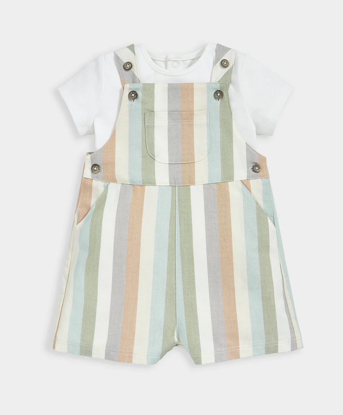Mamas & Papas Stripe Woven Dungaree Outfit Set | Mamas & Papas, Babies, Nursing, Dungaree