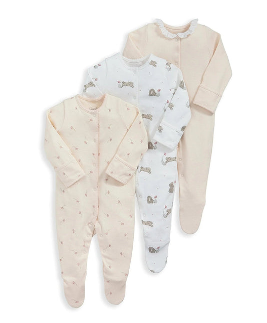 Mamas & Papas Bunny Floral Sleepsuits (Set of 3) | Mamas & Papas, Babies, Nursing, Sleepsuit
