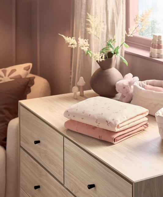 Draps-housses pour lit bébé (lot de 2) – Bienvenue dans le monde des fleurs sauvages