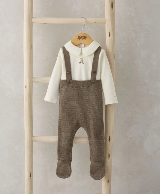 Mamas & Papas Knitted Dungarees & Bodysuit - Teddy Bear | Mamas & Papas, Babies, Nursing, Set