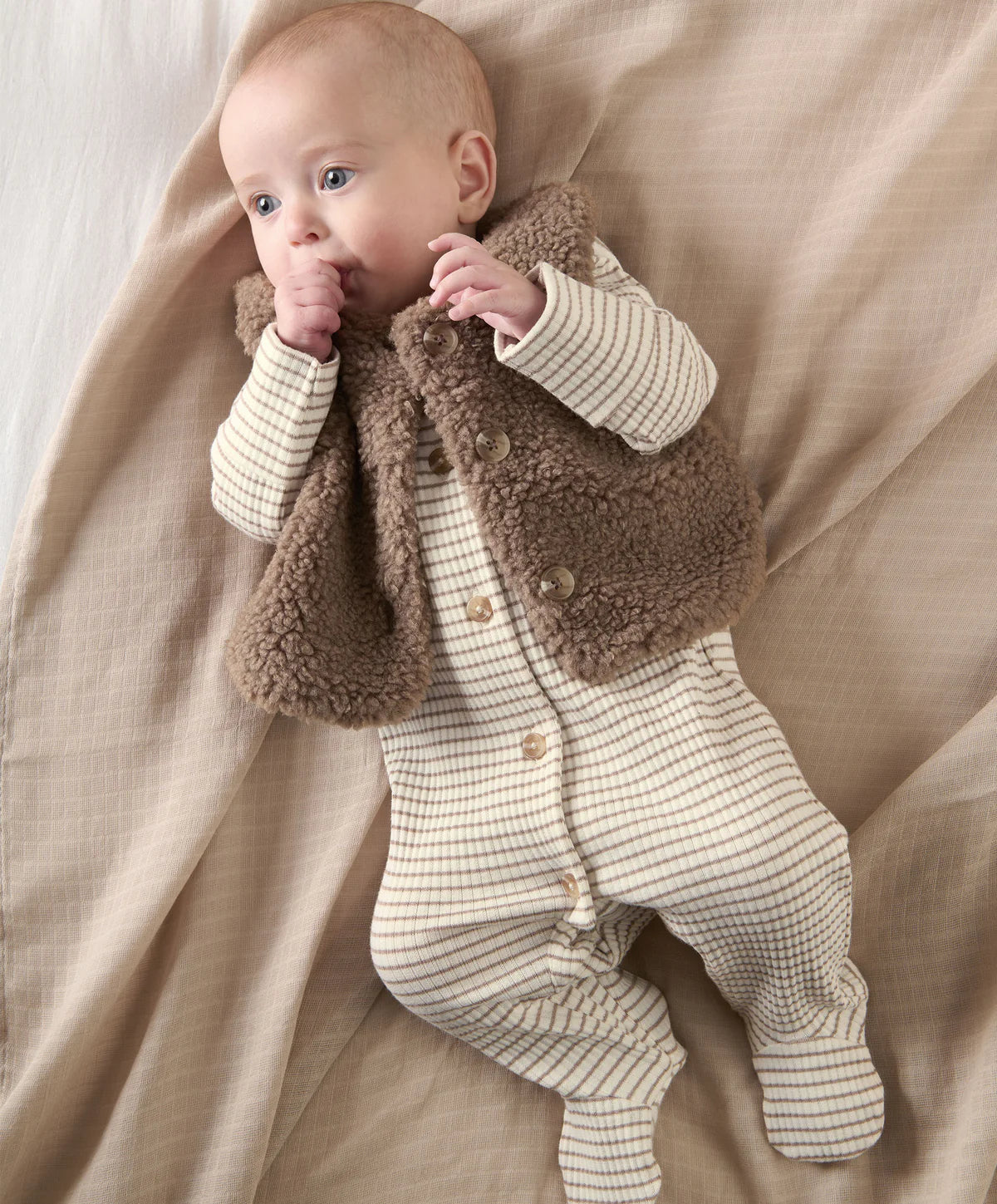 Mamas & Papas Borg Gilet & All In One Outfit Set | Mamas & Papas, Babies, Nursing, Sleepsuit