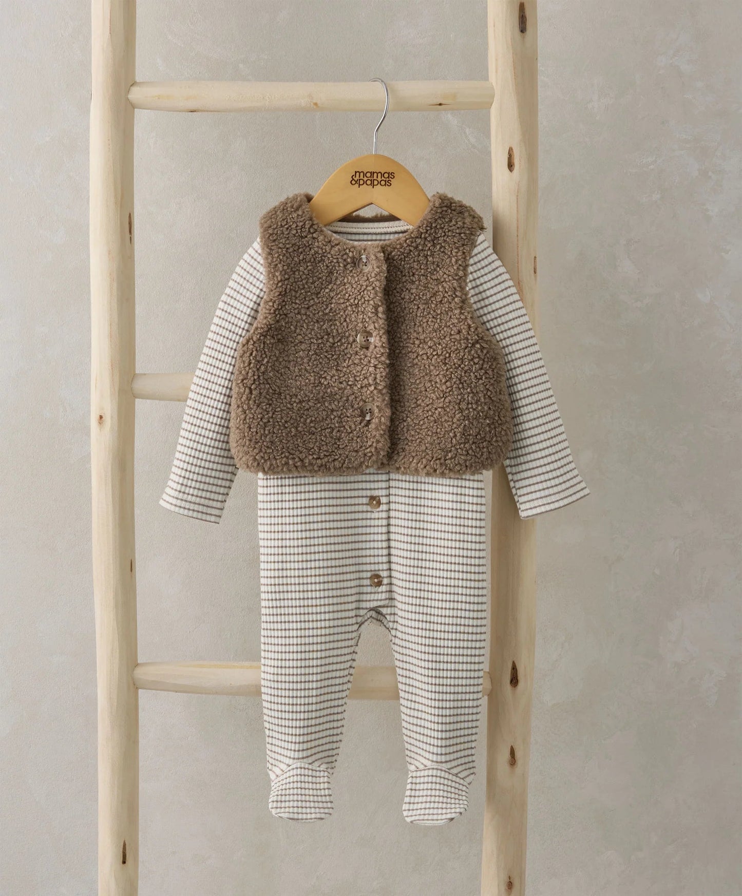 Mamas & Papas Borg Gilet & All In One Outfit Set | Mamas & Papas, Babies, Nursing, Sleepsuit