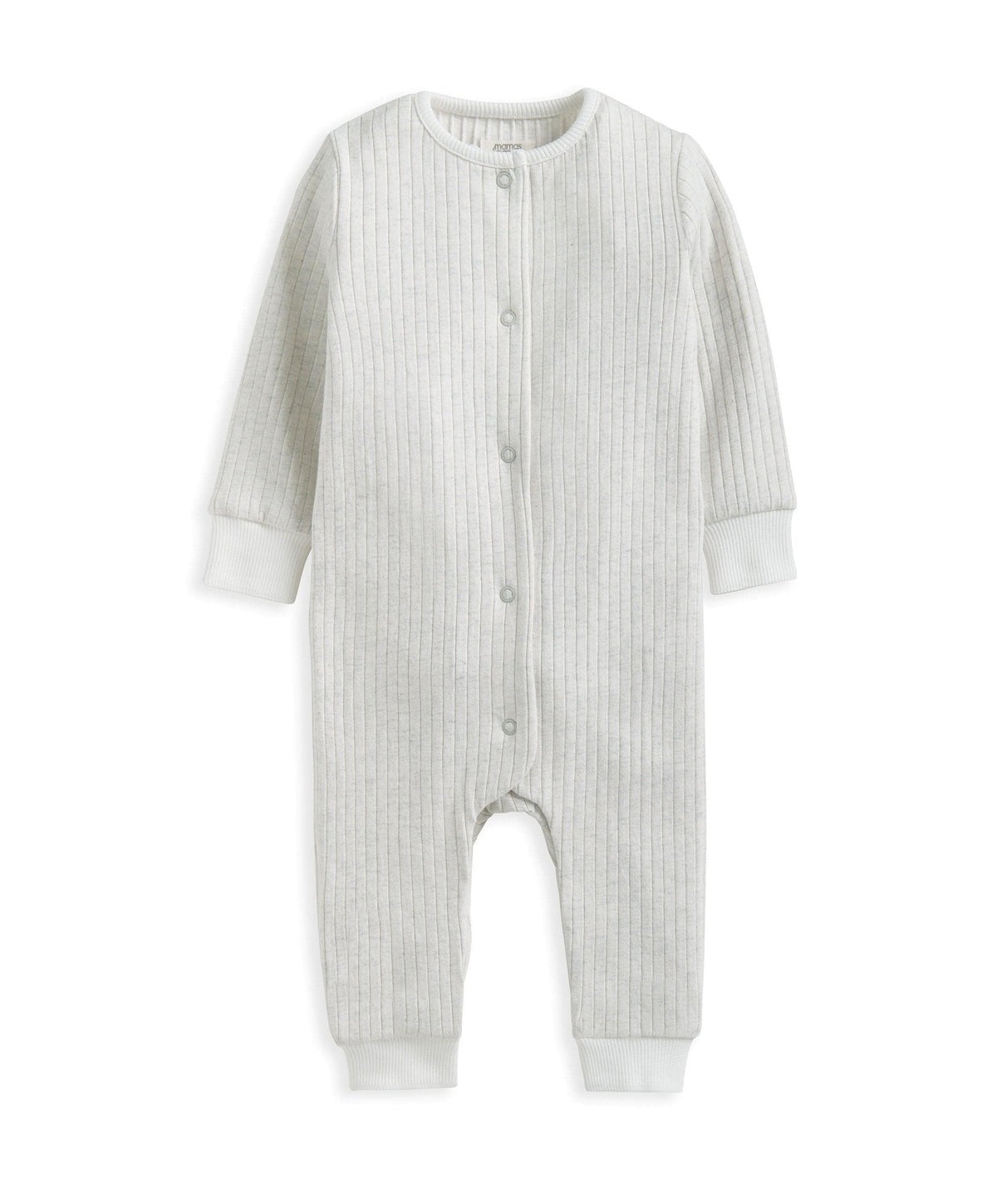 Mamas & Papas Ribbed Long-Sleeve Romper Grey | Mamas & Papas, Babies, Nursing, Romper
