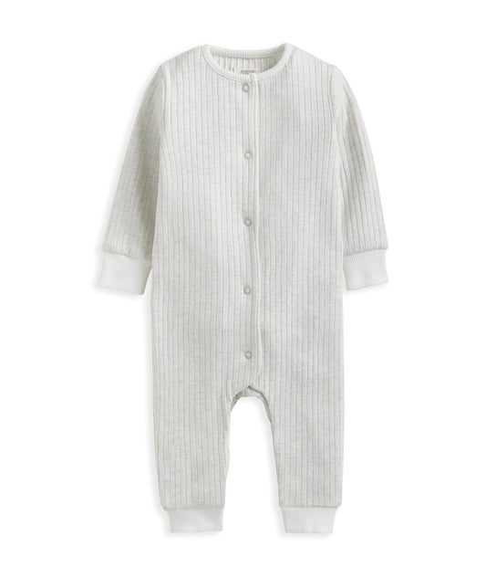 Mamas & Papas Ribbed Long-Sleeve Romper Grey | Mamas & Papas, Babies, Nursing, Romper