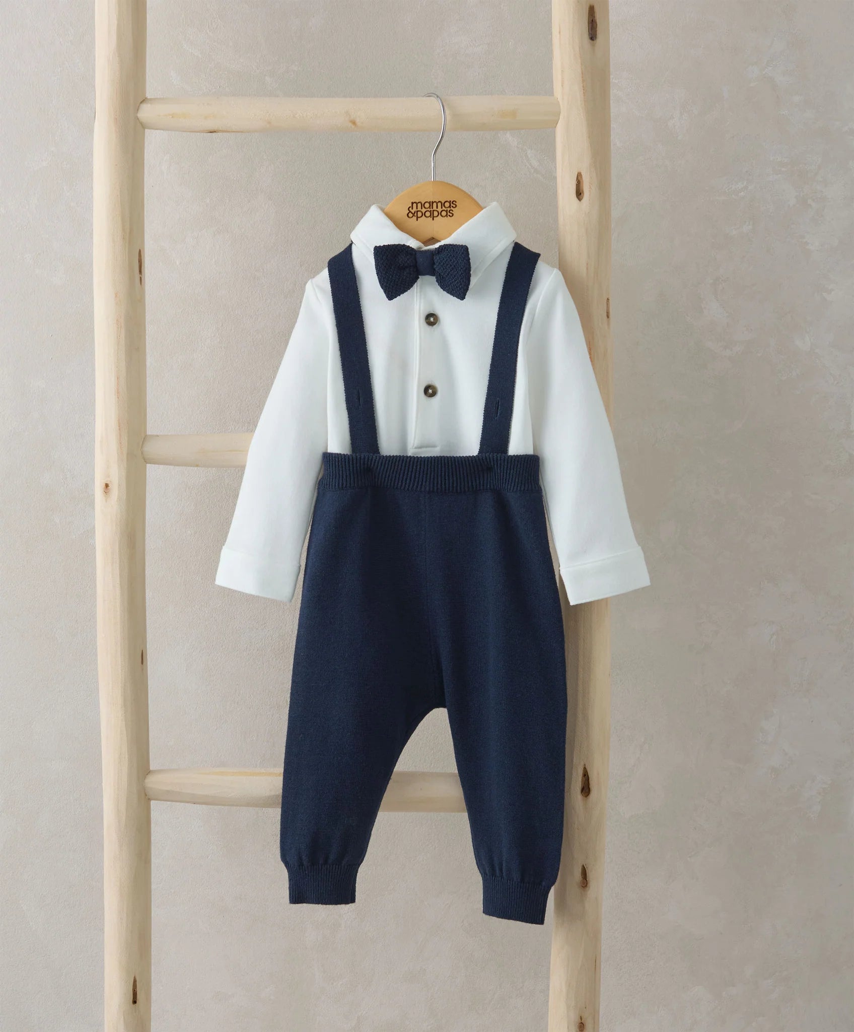 Mamas & Papas Bow Tie, Braces, Bodysuit & Trousers Outfit Set | Mamas & Papas, Babies, Nursing, Bodysuit