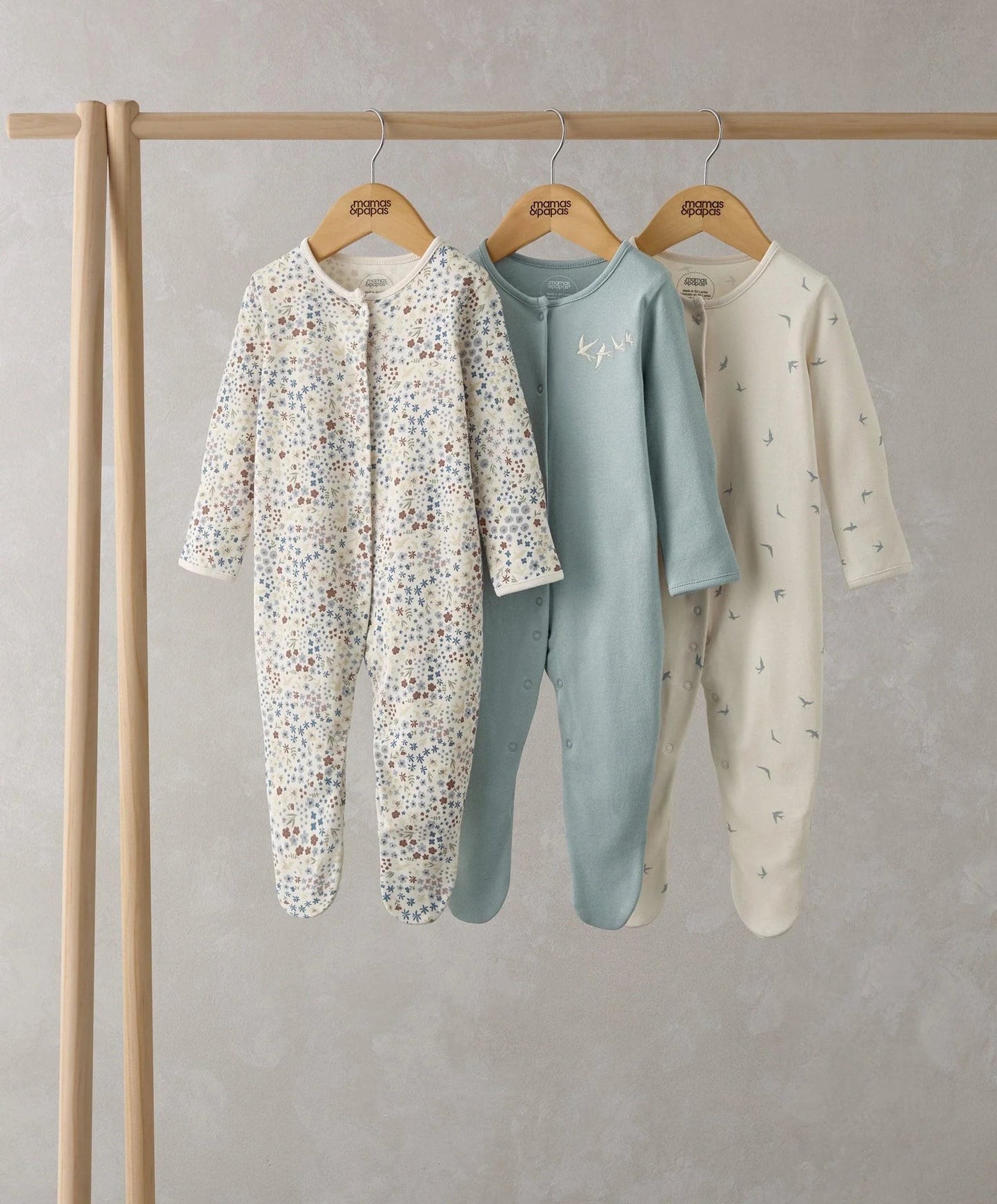 Mamas & Papas Ditsy Floral Sleepsuits (Set of 3) | Mamas & Papas, Babies, Nursing, Sleepsuit