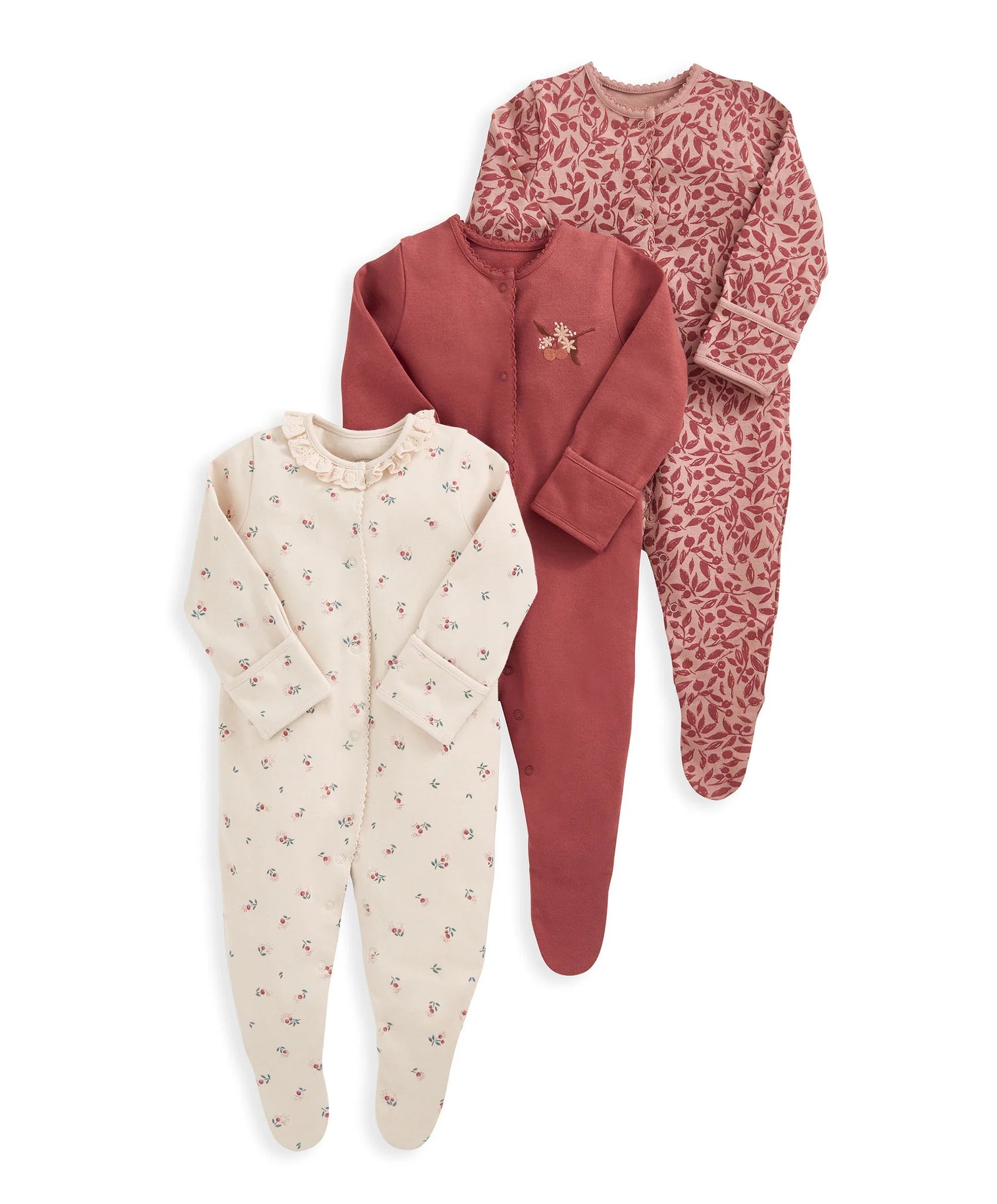 Mamas & Papas Cherry Sleepsuits (Set of 3) | Mamas & Papas, Babies, Nursing, Sleepsuit