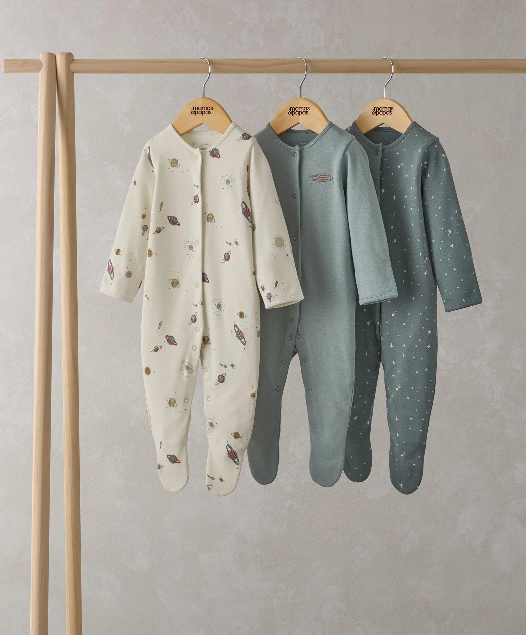 Mamas & Papas Planets Sleepsuits (Set of 3) | Mamas & Papas, Babies, Nursing, Sleepsuit