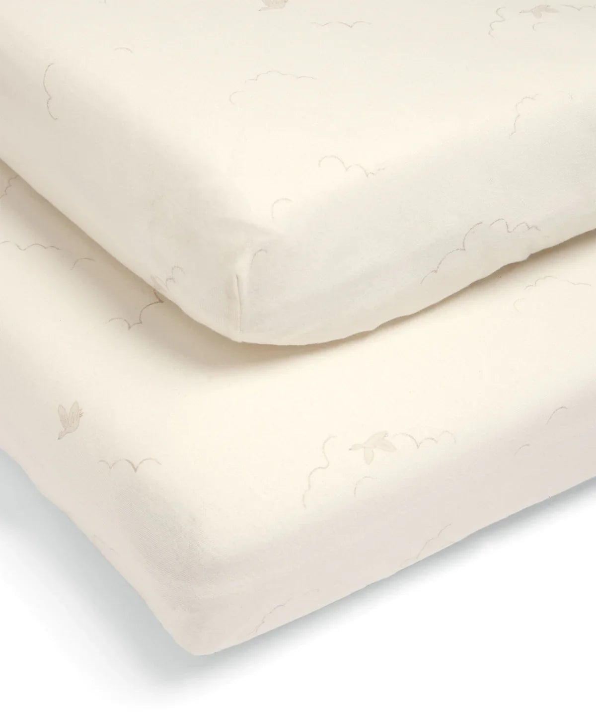 Cotbed Fitted Sheets Pack of 2 Welcome to the World Duckling - Cream