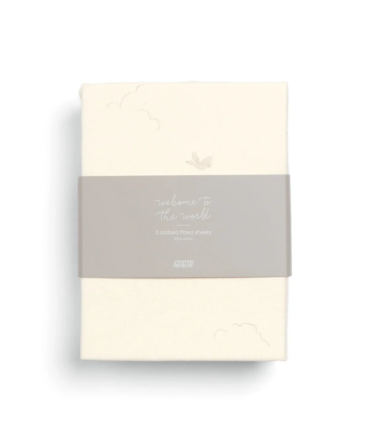 Cotbed Fitted Sheets Pack of 2 Welcome to the World Duckling - Cream