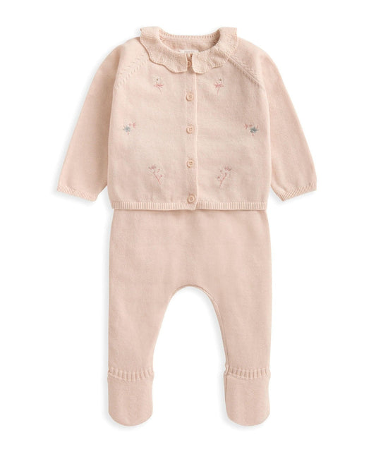 Mamas & Papas Floral Embroidered Knit 2 Piece | Mamas & Papas, Babies, Nursing, Set