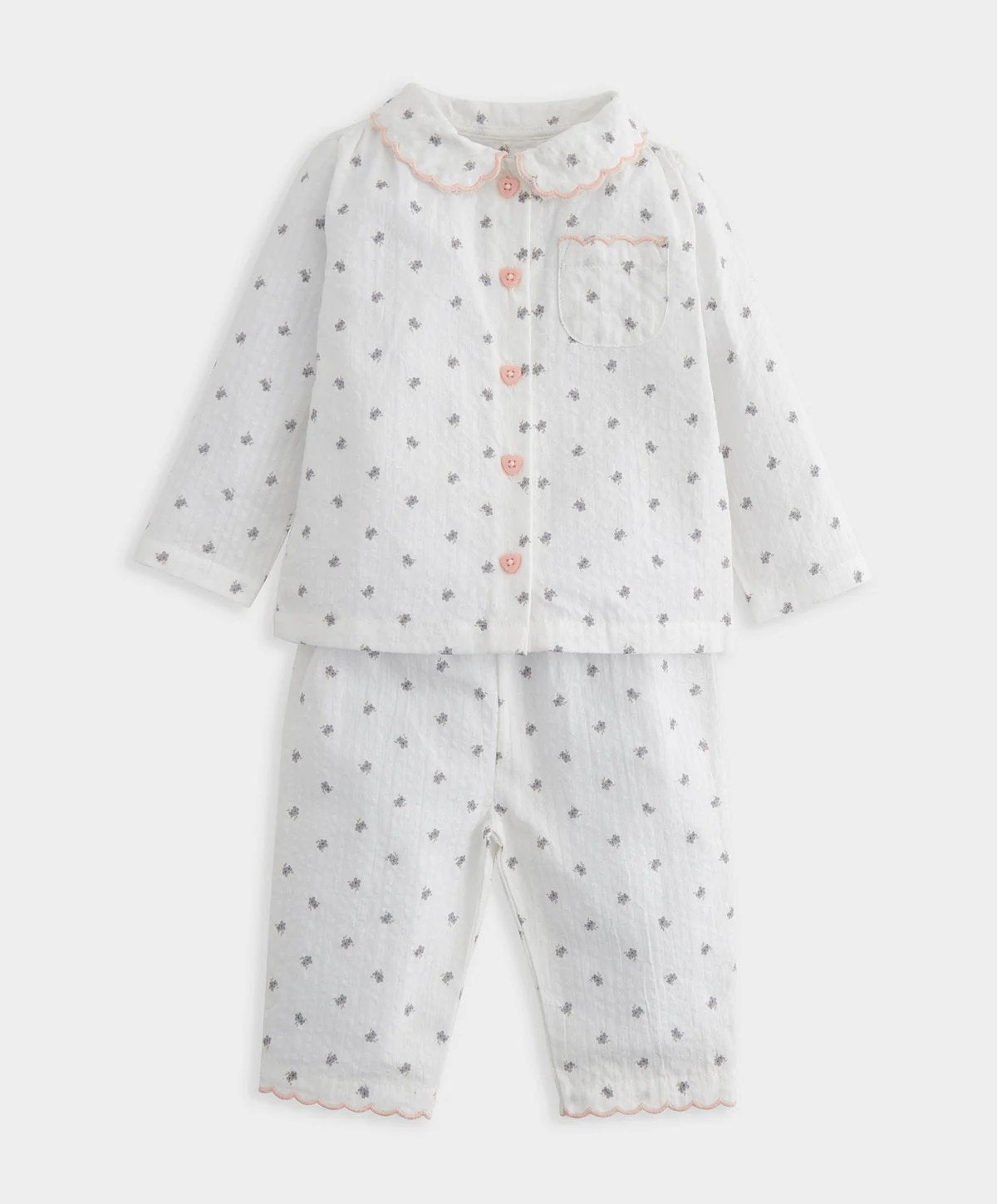 Mamas & Papas Scalloped Pyjamas - Floral | Mamas & Papas, Babies, Nursing, Sleepsuit
