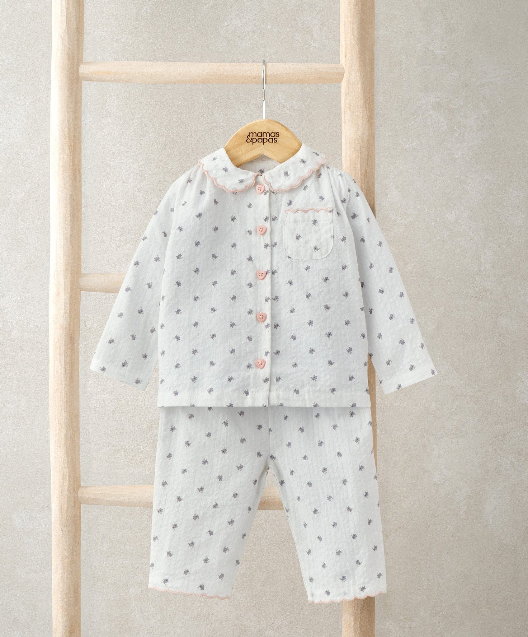 Mamas & Papas Scalloped Pyjamas - Floral | Mamas & Papas, Babies, Nursing, Sleepsuit