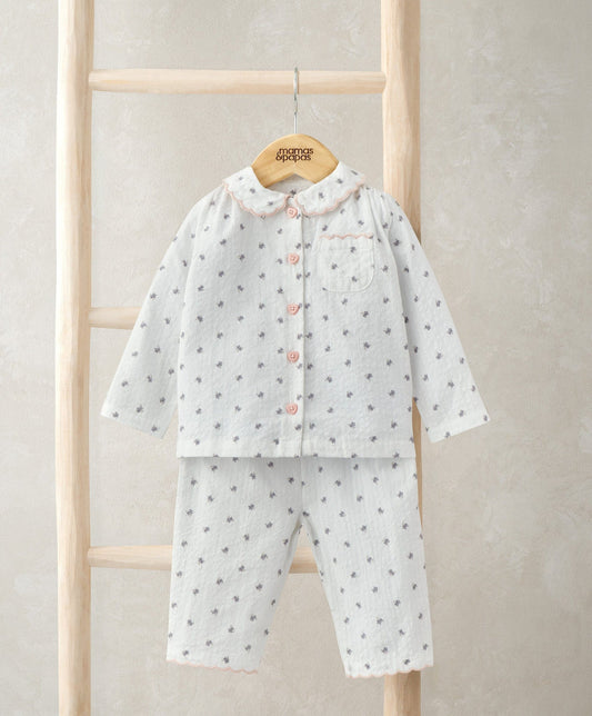 Mamas & Papas Scalloped Pyjamas - Floral | Mamas & Papas, Babies, Nursing, Sleepsuit