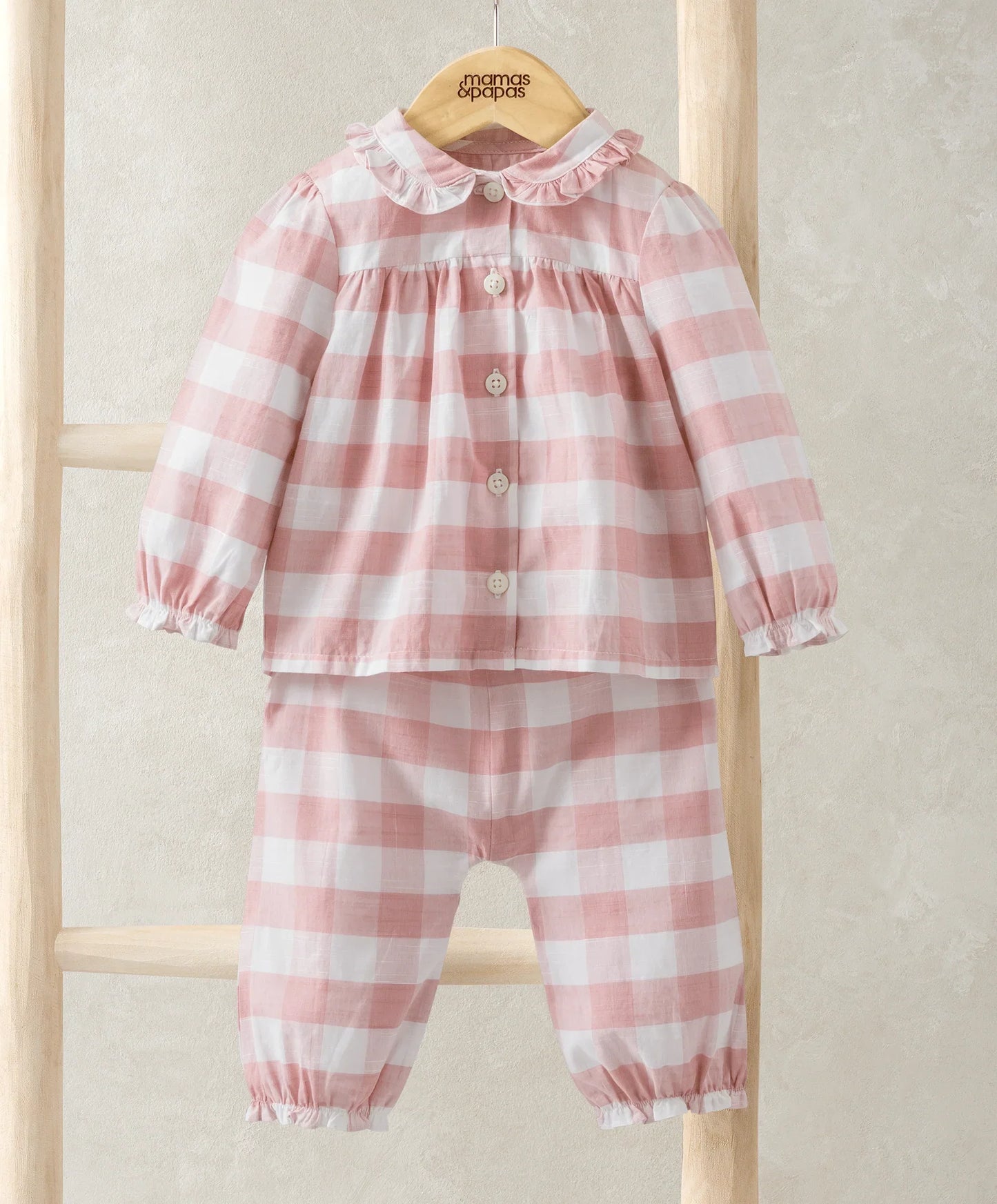 Mamas & Papas Gingham Pyjamas - Pink Checks Pyjama