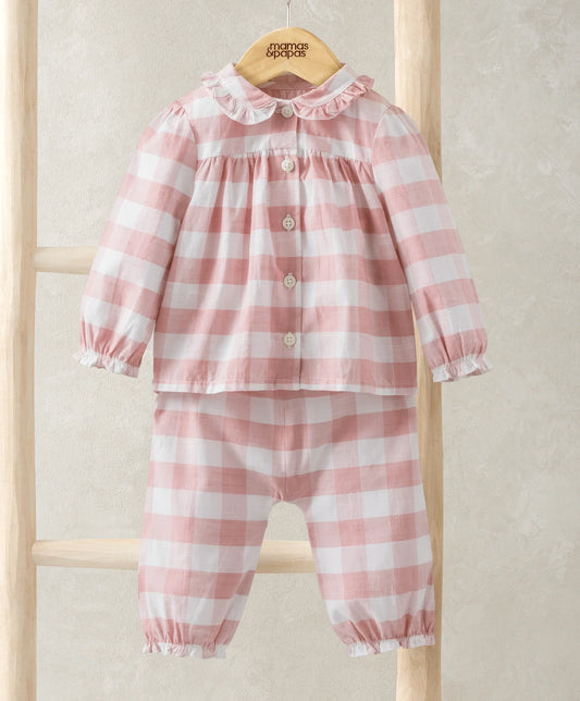 Mamas & Papas Gingham Pyjamas - Pink Checks Pyjama