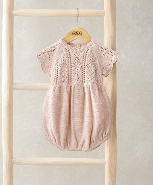 Mamas & Papas Short Sleeve Knit Romper - Pink | Mamas & Papas, Babies, Nursing, Romper