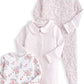 Long Sleeve Sleepsuits (Pack of 3) - Watercolour & Ditsy Floral