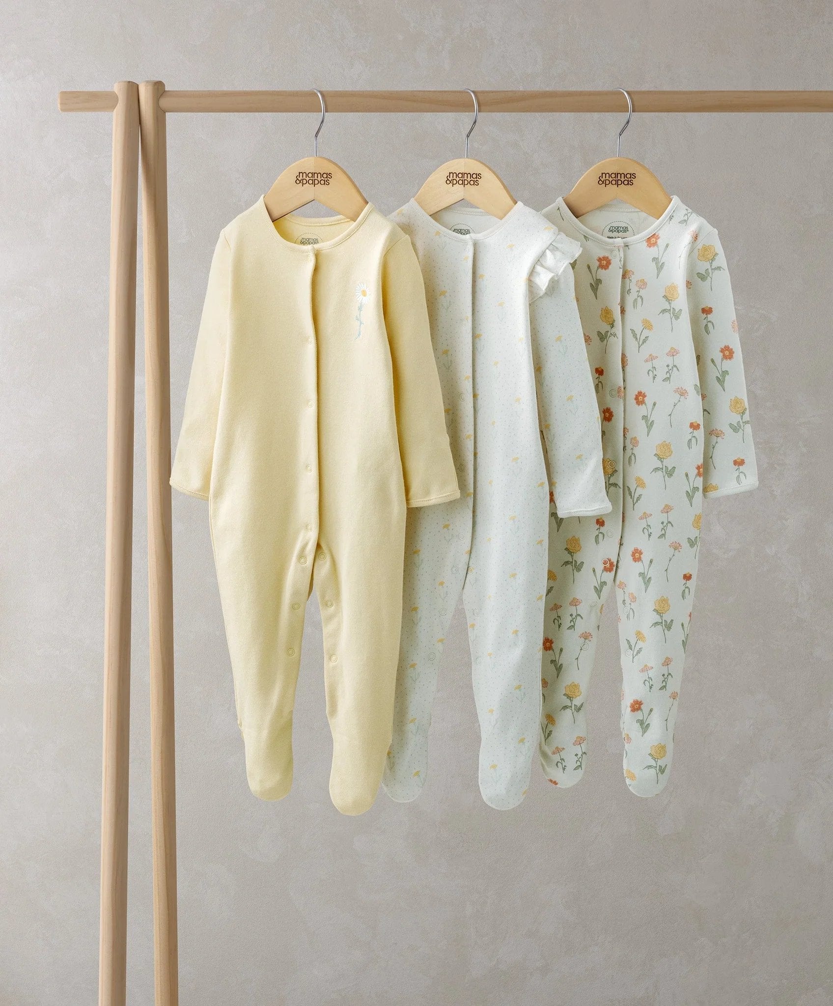Mamas & Papas Healing Floral Sleepsuits (Set of 3) | Mamas & Papas, Babies, Nursing, Sleepsuit