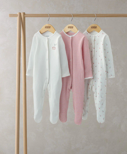 Mamas & Papas Ditsy Cherry Sleepsuits (Set of 3) | Mamas & Papas, Babies, Nursing, Sleepsuit