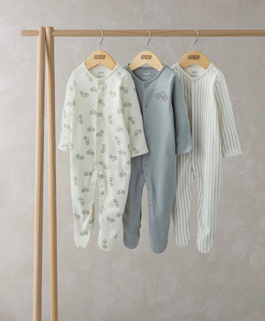 Mamas & Papas Bicycle Print Sleepsuits (Set of 3) | Mamas & Papas, Babies, Nursing, Sleepsuit