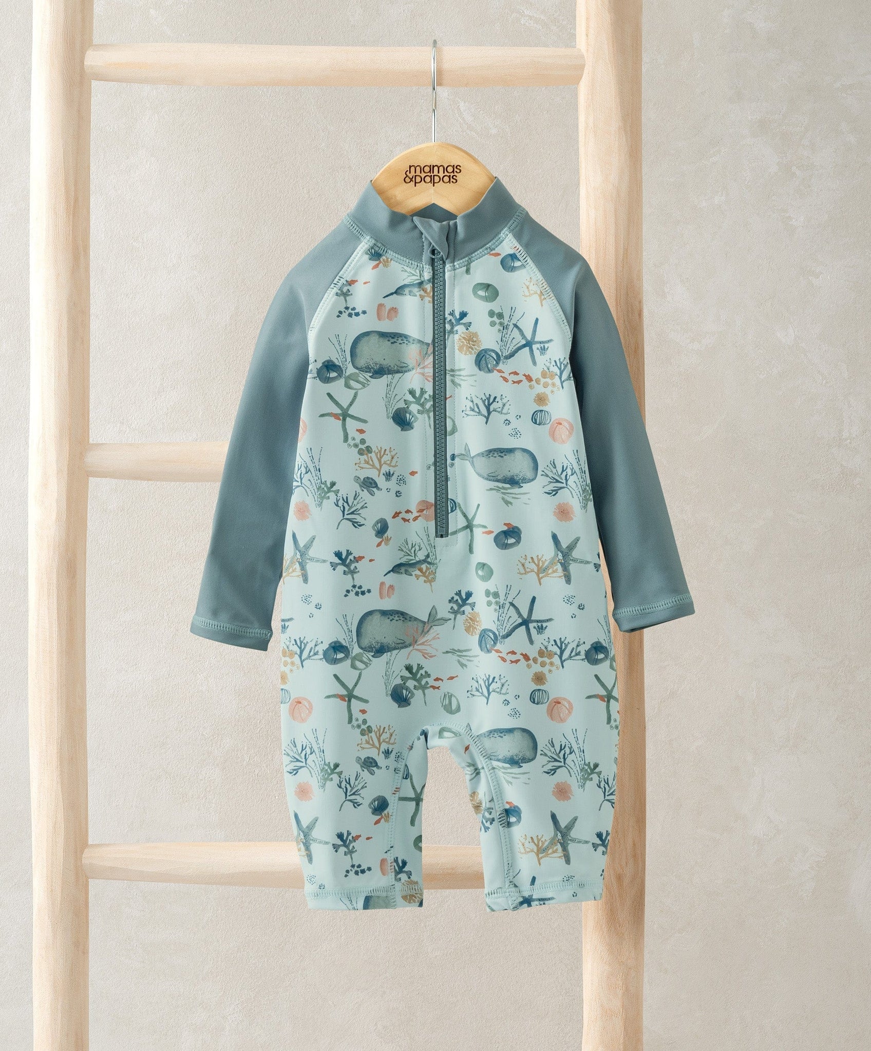 Mamas & Papas Long Sleeve Whale Print Rashsuit | Mamas & Papas, Babies, Nursing, Swimsuit