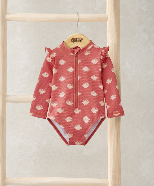 Mamas & Papas Shell All Over Print Long Sleeve Swimsuit | Mamas & Papas, Babies, Nursing, Swimsuit